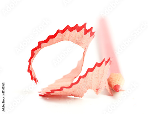 Photo: red pencil isolated on a white background red pencil isolated on a white background