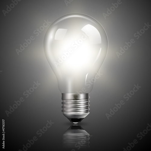 Vector: Light bulb illuminated Light bulb illuminated