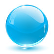 3D crystal sphere blue