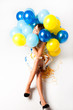 woman with  balloons