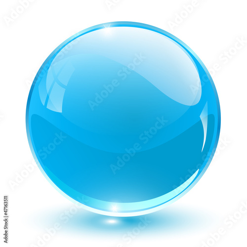 Vector: 3D crystal sphere blue 3D crystal sphere blue