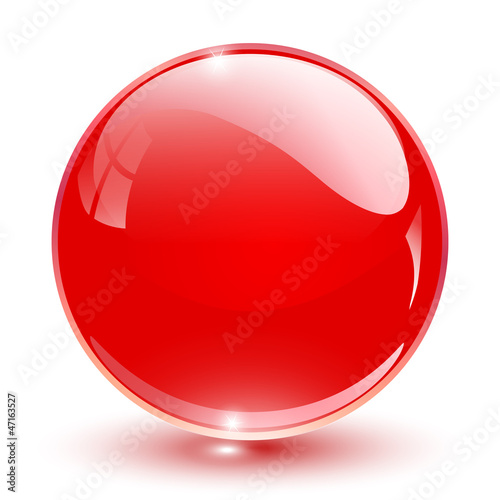 Vector: 3D crystal sphere red 3D crystal sphere red