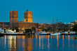 Oslo Cyty Hall and harbour, close