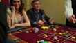 Excited man winning at roulette