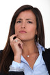 skeptical woman