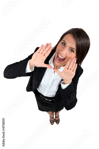 Photo: businesswoman playing the fool businesswoman playing the fool
