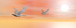 Swans migration - 3D render