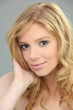bust shot of lovely blonde with brown eyes