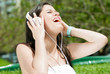 Photo: Woman listening to music Woman listening to music