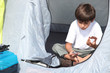 Child in tent