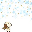 Vector: Cute girl under a snowfall Cute girl under a snowfall