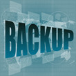 word backup on digital screen - business concept