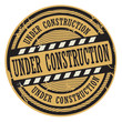 Stamp with the words under construction inside the stamp, vector