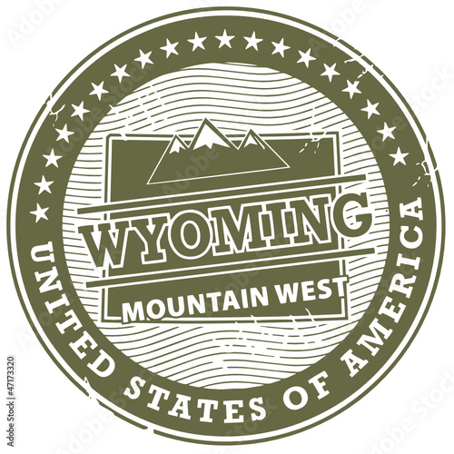 Vector: Grunge rubber stamp with text Wyoming, Mountain West, vector Grunge rubber stamp with text Wyoming, Mountain West, vector