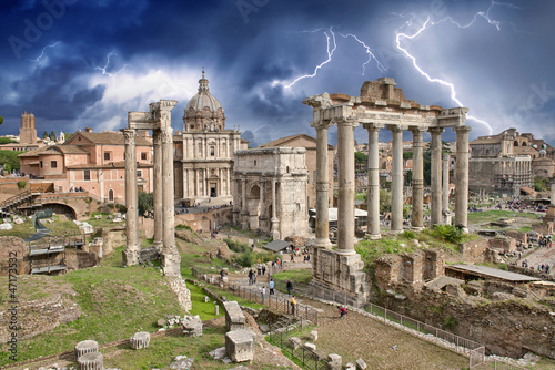 Photo: Beautiful view of Imperial Forum in Rome Beautiful view of Imperial Forum in Rome