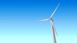 Wind turbine over blue sky - 3d loopy animation
