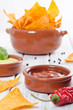 Foto: Tortilla Chips mit zweierlei Dip Tortilla Chips mit zweierlei Dip