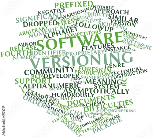 Illustration: Word cloud for Software versioning Word cloud for Software versioning