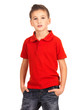 Young beautiful boy posing at studio as a fashion model.
