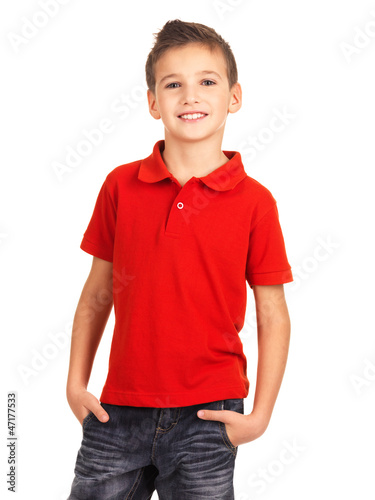Photo: Young pretty boy posing at studio as a fashion model. Young pretty boy posing at studio as a fashion model.