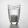 Wasserglas mit Kerze