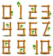 numbers set with wood concept