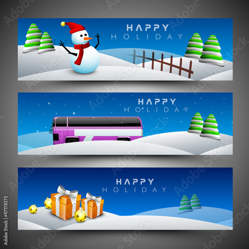 Vector: Happy holidays website headers or banners. EPS 10. Happy holidays website headers or banners. EPS 10.