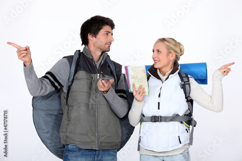 Photo: Couple going on hiking trip Couple going on hiking trip