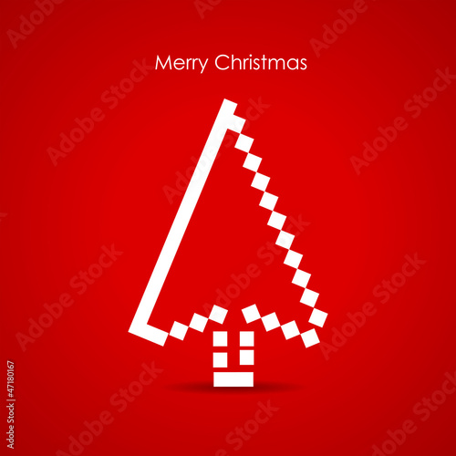 Vector: Christmas tree as a cursor, media holidays concept Christmas tree as a cursor, media holidays concept