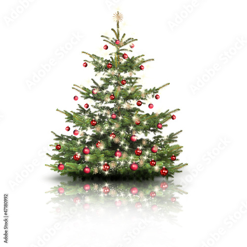 Photo: Weihnachtsbaum mit Roten Kugeln Weihnachtsbaum mit Roten Kugeln