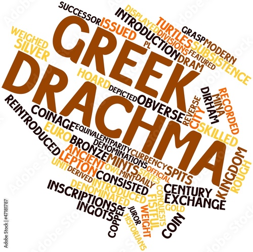 Illustration: Word cloud for Greek drachma Word cloud for Greek drachma
