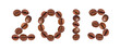 New Year 2013 made of beans coffee