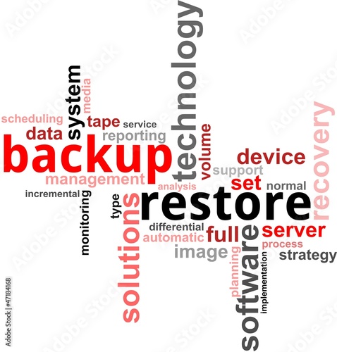 Vector: word cloud - backup restore word cloud - backup restore