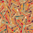 Silverware seamless pattern over wooden table