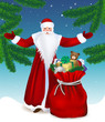 Santa Claus wishes a happy new year and Christmas