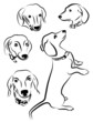 Silhouettes of dogs