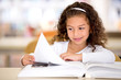 Schoolgirl at the library