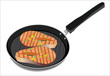 salmon steak in the frypan