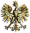Poland eagle on white background