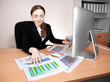 Businesswoman with financial report