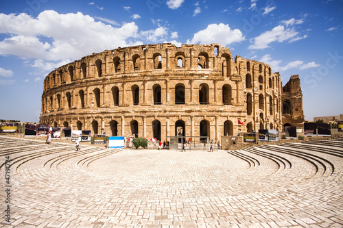 Photo: Ruins of the largest colosseum in in North Africa. El Jem,Tunisi Ruins of the largest colosseum in in North Africa. El Jem,Tunisi