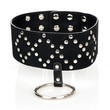 Photo: Extra wide leather collar with a metal ring Extra wide leather collar with a metal ring