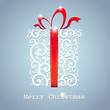 christmas card. gift box with ribbon. Vector Illustration