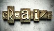 Creative concept with vintage letterpress