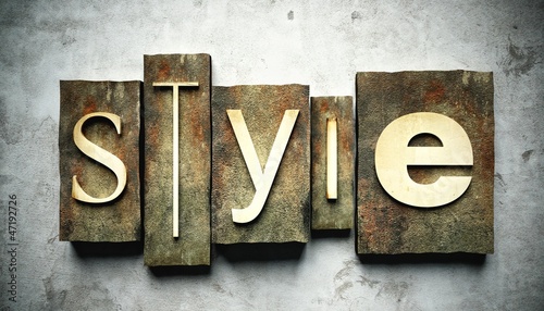 Illustration: Style concept with vintage letterpress Style concept with vintage letterpress