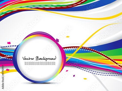 Vector: abstract colorful wave background with circle abstract colorful wave background with circle