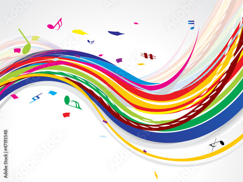 Vector: abstract colorful wave background with music abstract colorful wave background with music