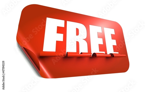 Illustration: Free concept, cut out in sticker Free concept, cut out in sticker