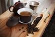 Photo: Cup of oolong tea and accessories Cup of oolong tea and accessories