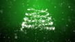 Growing New Year tree with falling snowflakes and stars